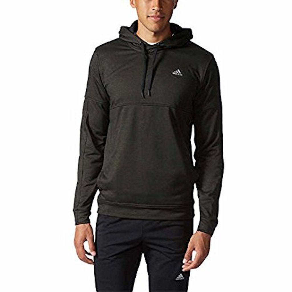 adidas 男式 climawarm 羊毛连帽衫,黑色/橄榄色